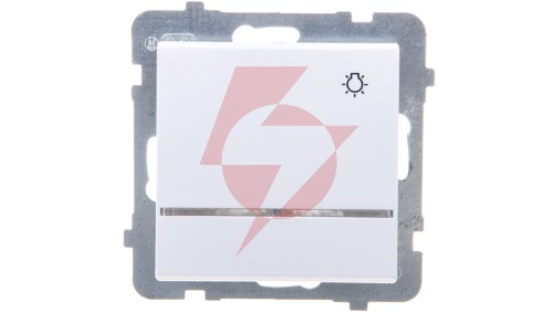 SONATA Łącznik zwierny światło z podświetleniem niebieskim biały mat ŁP-5RS/m/75