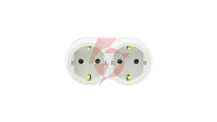 Rozgałęźnik wtyczkowy dwukrotny z/u schuko R-21S/B W-72004