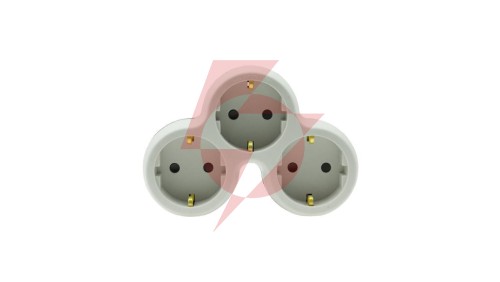 Rozgałęźnik wtyczkowy trzykrotny z/u schuko R-31S/B W-72005
