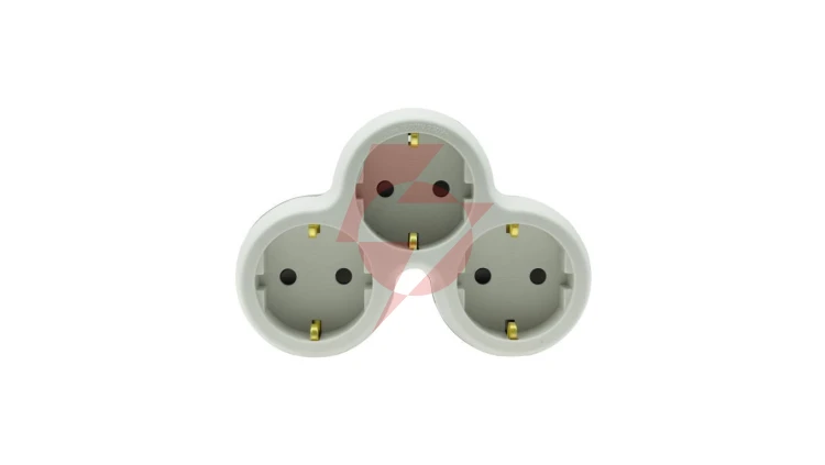 Rozgałęźnik wtyczkowy trzykrotny z/u schuko R-31S/B W-72005