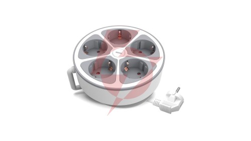 Przedłużacz stały 5x schuko włącznik 2m PS-570SWS/O/2 E W-30012