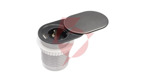 Gniazdo meblowe do zabudowy 1 złącze wtyczkowe 1xUSB A schuko GMZ-2 W-72012