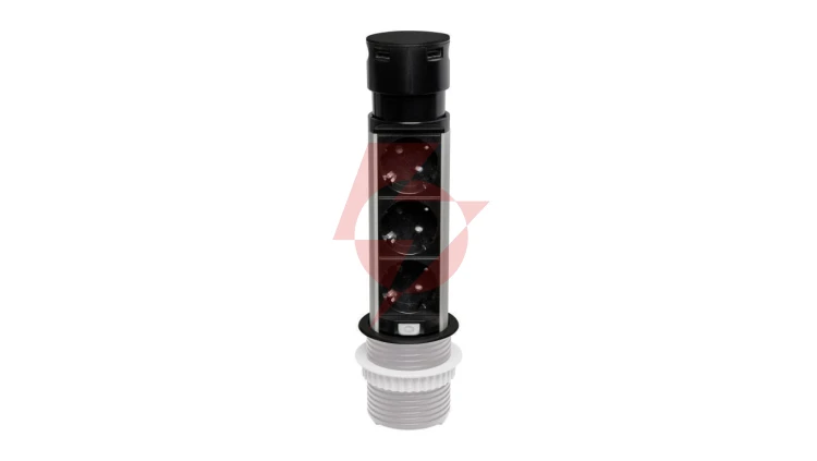 Gniazdo meblowe do zabudowy 3 złącza wtyczkowe 2xUSB A schuko GMZ/S-5 W-72013
