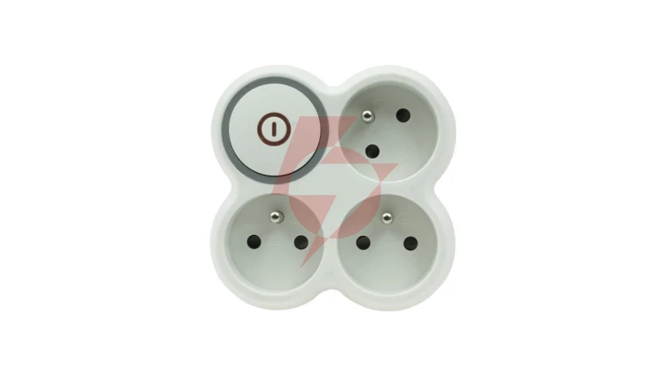 Rozgałęźnik wtyczkowy trzykrotny z/u z włącznikiem R-31WS/B W-72008
