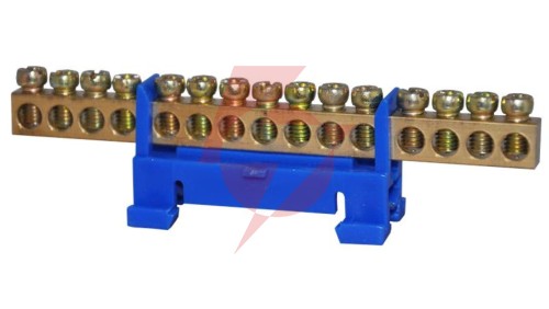 Listwa zaciskowa 15-polowa 10mm2 TH35 niebieska LZ-15B
