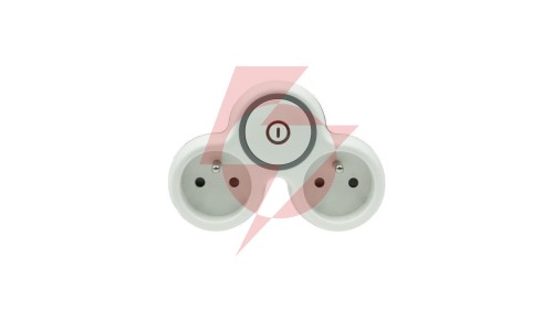 Rozgałęźnik wtyczkowy dwukrotny z/u z włącznikiem R-21WS/B W-72002