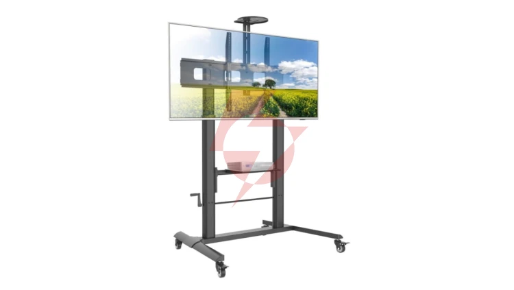 Stojak mobilny TV 52-110 120kg z półką, płynna regulacja wysokości ICA-TR230