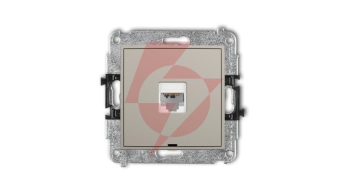 MINI Mechanizm gniazda komputerowego pojedynczego 1xRJ45, kat. 6, 8-stykowy, bez pola opisowego taupe 60MGKBO-3