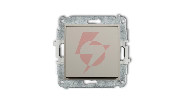 MINI Mechanizm łącznika podwójnego krzyżowego (dwa klawisze bez piktogramu) taupe 60MWP-66.1