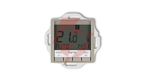 MINI Mechanizm uniwersalnego elektronicznego tygodniowego regulatora temperatury (podświetlenie białe) taupe 60MRT-3.1