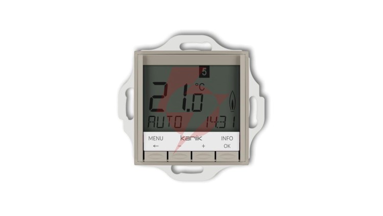 MINI Mechanizm uniwersalnego elektronicznego tygodniowego regulatora temperatury (podświetlenie białe) taupe 60MRT-3.1