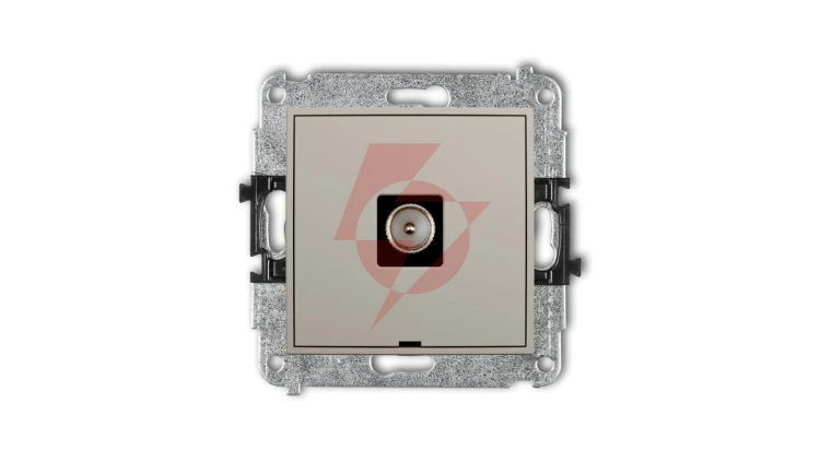 MINI Mechanizm gniazda antenowego pojedynczego TV, bez pola opisowego taupe 60MGTVBO-1