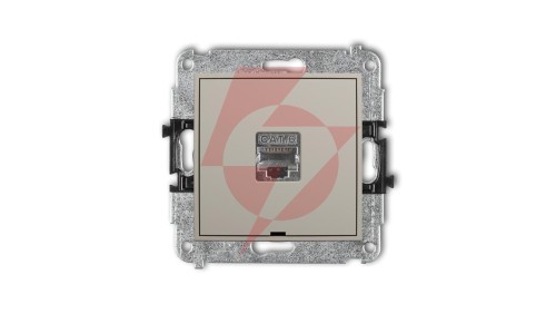MINI Mechanizm gniazda komputerowego pojedynczego 1xRJ45, kat. 5e, ekranowany, 8-stykowy, bez pola opisowego taupe 60MGKBO-1e