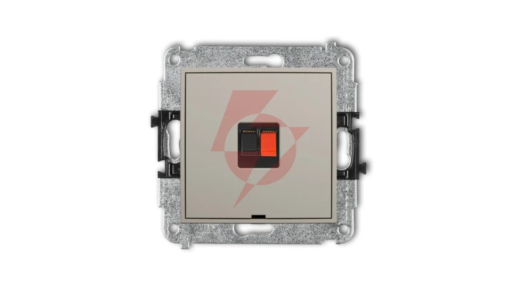 MINI Mechanizm gniazda głośnikowego pojedynczego, bez pola opisowego taupe 60MGGBO-1