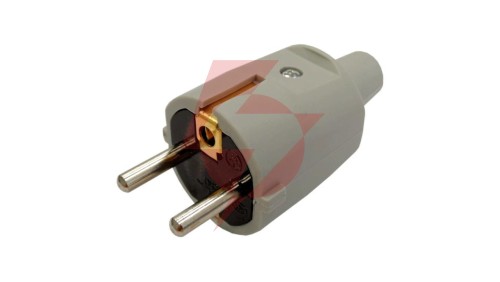 Wtyczka PCW przenośna 2P+Z IP20 250V~ 16 A szara 12070