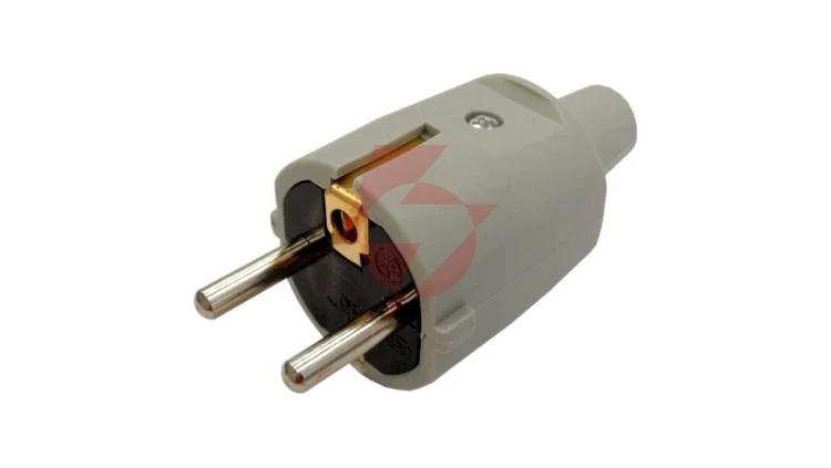 Wtyczka PCW przenośna 2P+Z IP20 250V~ 16 A szara 12070