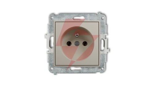 MINI Mechanizm gniazda pojedynczego z uziemieniem 2P+Z (bez przesłon torów prądowych) taupe 60MGP-1z