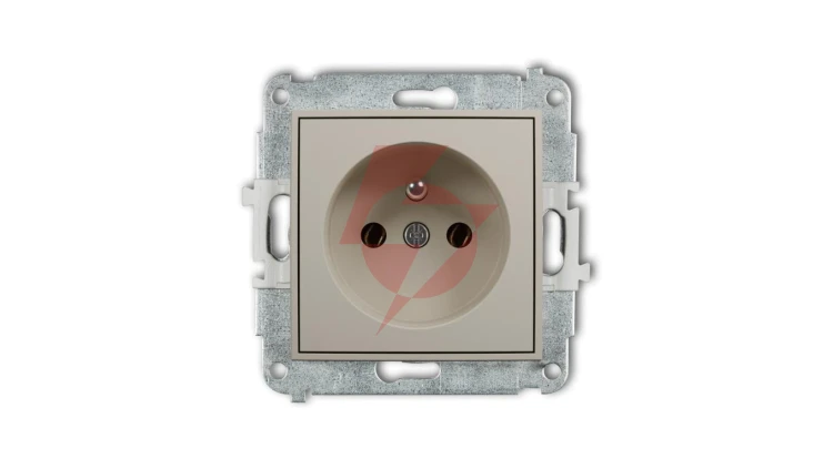 MINI Mechanizm gniazda pojedynczego z uziemieniem 2P+Z (bez przesłon torów prądowych) taupe 60MGP-1z