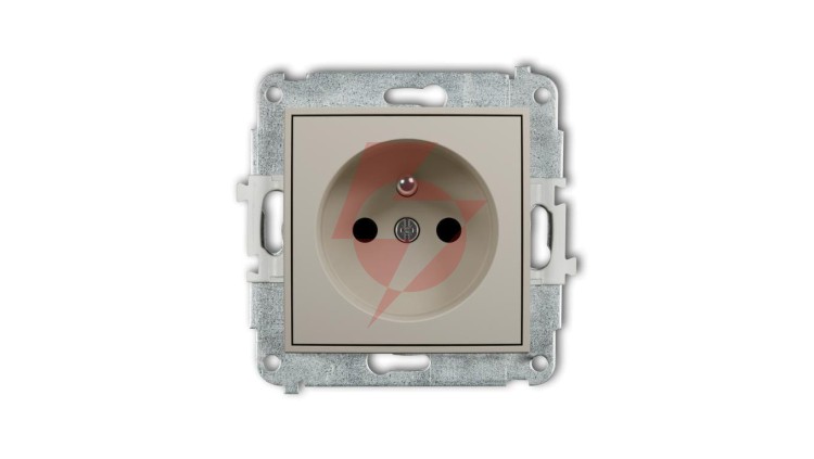 MINI Mechanizm gniazda pojedynczego z uziemieniem 2P+Z (przesłony torów prądowych) taupe 60MGP-1zp