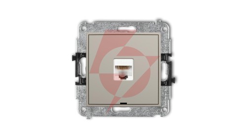 MINI Mechanizm gniazda komputerowego pojedynczego 1xRJ45, kat. 5e, 8-stykowy, bez pola opisowego taupe 60MGKBO-1