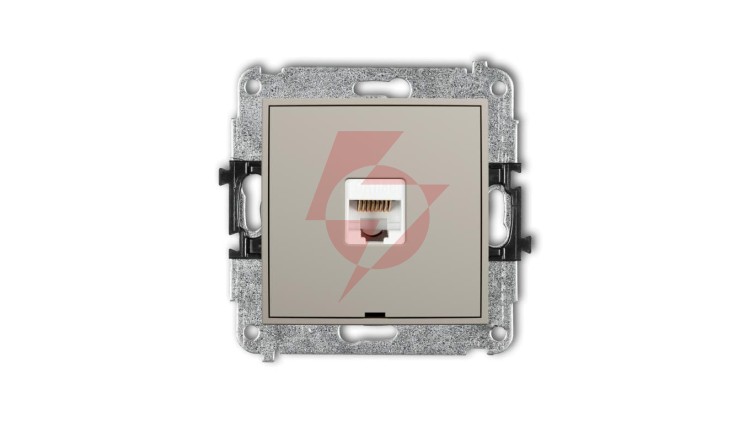 MINI Mechanizm gniazda komputerowego pojedynczego 1xRJ45, kat. 5e, 8-stykowy, bez pola opisowego taupe 60MGKBO-1