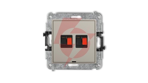 MINI Mechanizm gniazda głośnikowego podwójnego, bez pola opisowego taupe 60MGGBO-2