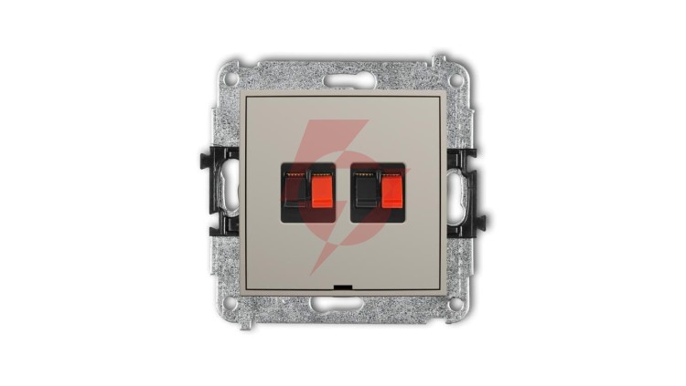 MINI Mechanizm gniazda głośnikowego podwójnego, bez pola opisowego taupe 60MGGBO-2