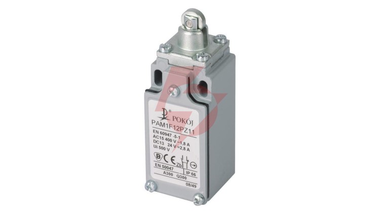 Wyłącznik krańcowy 1R 1Z migowy metal popychacz stalowy z rolką stalową Ø10,5 PAM1F12PZ11 A37-4660
