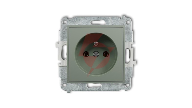 MINI Mechanizm gniazda pojedynczego z uziemieniem 2P+Z (bez przesłon torów prądowych) szałwiowy 61MGP-1z