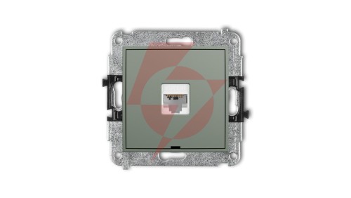 MINI Mechanizm gniazda komputerowego pojedynczego 1xRJ45, kat. 6, 8-stykowy, bez pola opisowego szałwiowy 61MGKBO-3