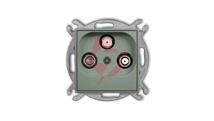 MINI Mechanizm gniazda abonenckiego 2 wyjścia SAT + TV szałwiowy 61MGSN