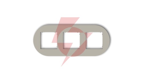 MINI Ramka uniwersalna potrójna okrągła z tworzywa taupe 60MRTO-3