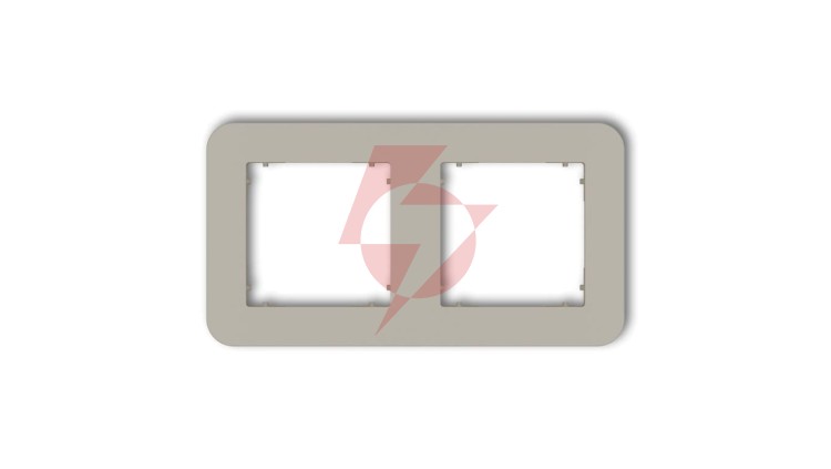 MINI Ramka uniwersalna podwójna zaokrąglona z tworzywa taupe 60MRTZ-2