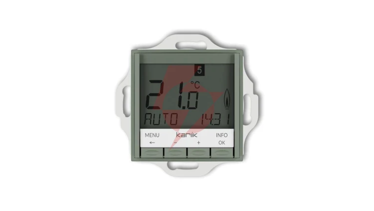 MINI Mechanizm uniwersalnego elektronicznego tygodniowego regulatora temperatury (podświetlenie niebieskie) szałwiowy 61MRT-3.2