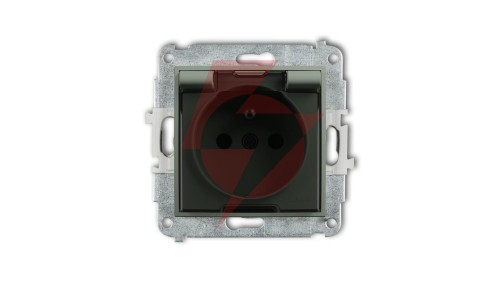 MINI Mechanizm gniazda bryzgoszczelnego z uziemieniem 2P+Z (klapka dymna, przesłony torów prądowych) szałwiowy 61MGPB-1zdp