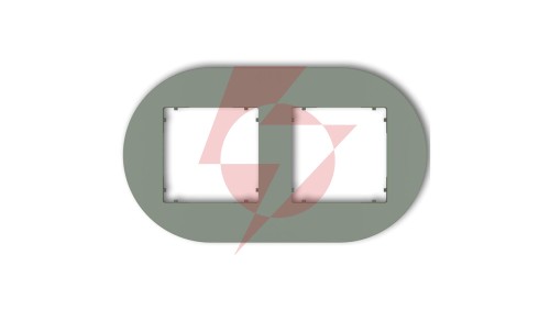 MINI Ramka uniwersalna podwójna okrągła z tworzywa szałwiowy 61MRTO-2