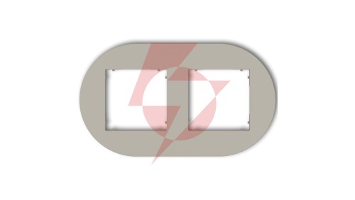 MINI Ramka uniwersalna podwójna okrągła z tworzywa taupe 60MRTO-2