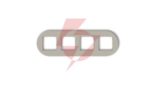 MINI Ramka uniwersalna poczwórna okrągła z tworzywa taupe 60MRTO-4