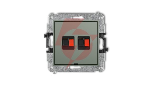 MINI Mechanizm gniazda głośnikowego podwójnego, bez pola opisowego szałwiowy 61MGGBO-2