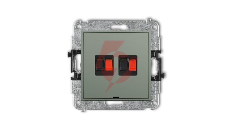 MINI Mechanizm gniazda głośnikowego podwójnego, bez pola opisowego szałwiowy 61MGGBO-2