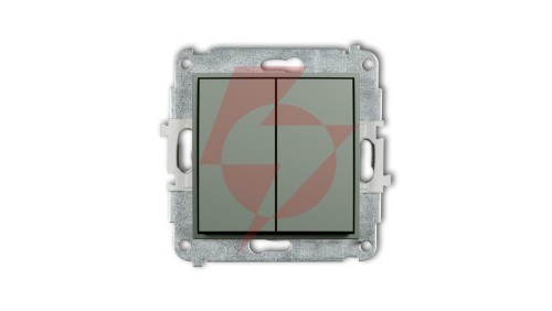MINI Mechanizm łącznika zwiernego, świecznikowego (dwa klawisze bez piktogramów, wspólne zasilanie) szałwiowy 61MWP-44.1