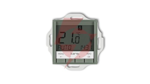 MINI Mechanizm uniwersalnego elektronicznego tygodniowego regulatora temperatury (podświetlenie białe) szałwiowy 61MRT-3.1