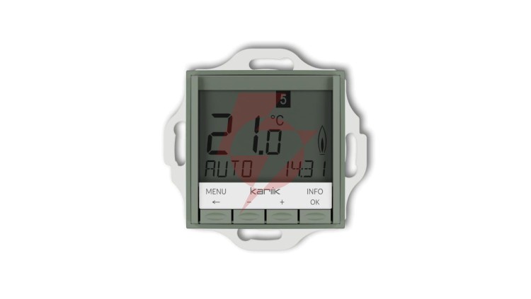 MINI Mechanizm uniwersalnego elektronicznego tygodniowego regulatora temperatury (podświetlenie białe) szałwiowy 61MRT-3.1
