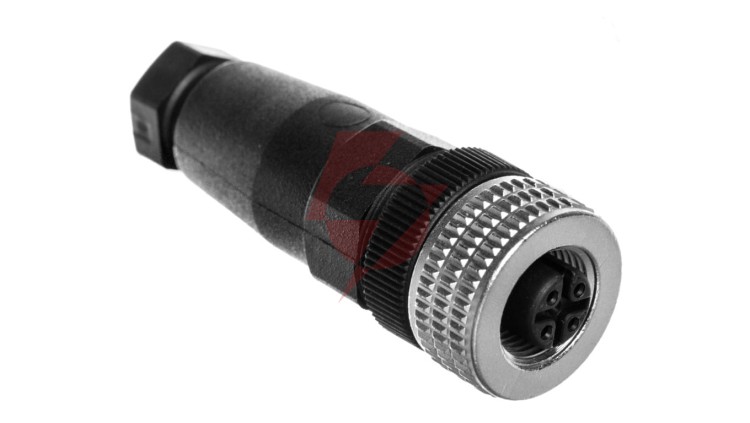 Złącze żeńskie M12 proste 5-pinowe dławica Pg7 metal XZCC12FDM50B