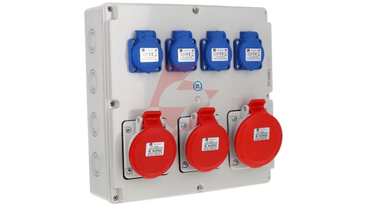 Rozdzielnica budowlana 32A 5P/32A 2x5P/16A 4x2P+Z/16A IP54 SB-007005-S0050-54