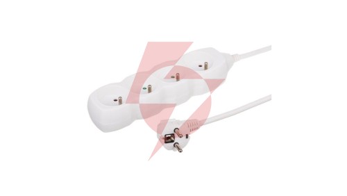 Przedłużacz 4-gniazdowy, 5m biały, 3x1,0mm OWY 34450