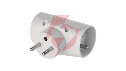 Rozgałęźnik wtyczkowy 2x2P+Z +1xEuro biały P0023N