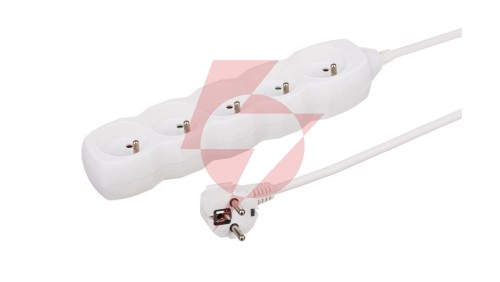 Przedłużacz 5-gniazdowy, 3m biały, 3x1,0mm OWY 34530