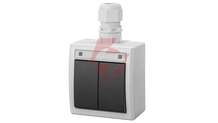 AQUANT 2K łącznik natynkowy świecznikowy IP65 szary 5002-65
