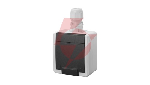AQUANT 2K gniazdo natynkowe pojedyncze z uziemieniem 2P+Z IP65 szary 5041-65
